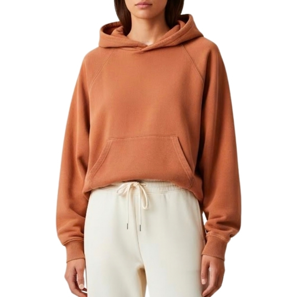 New! Aerie Luxe Inside Out Cropped Hoodie Sweatshirt Oversized Sweater